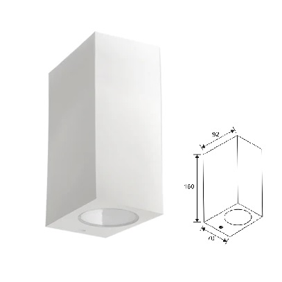 Applique Doppia Emissione 2xGU10 IP44 Bianco